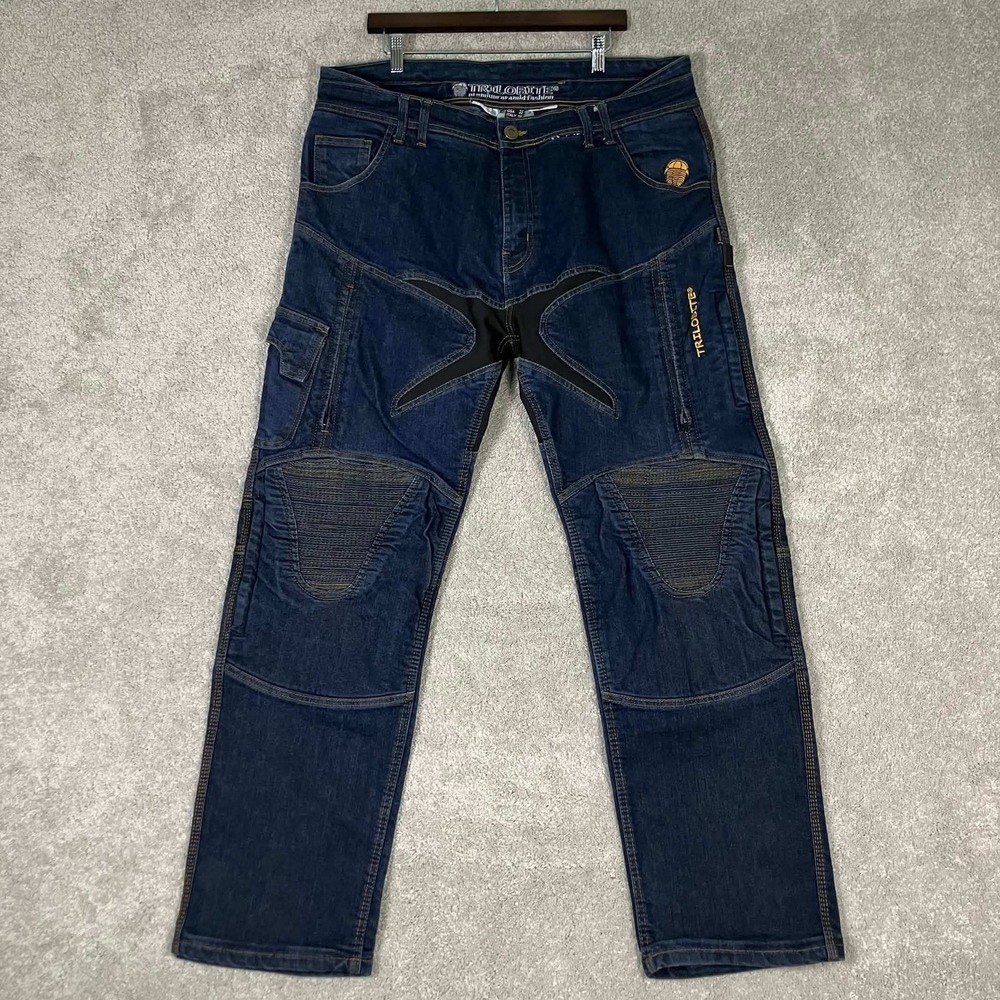 Trilobite 1663 Parado Motorcycle Jeans Mens 40x32 Dark Wash Aramid Reinforced